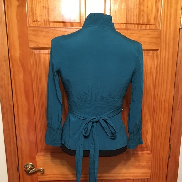 Diane Von Furstenberg Wrap Blouse Sz 2 - Picture 4 of 5